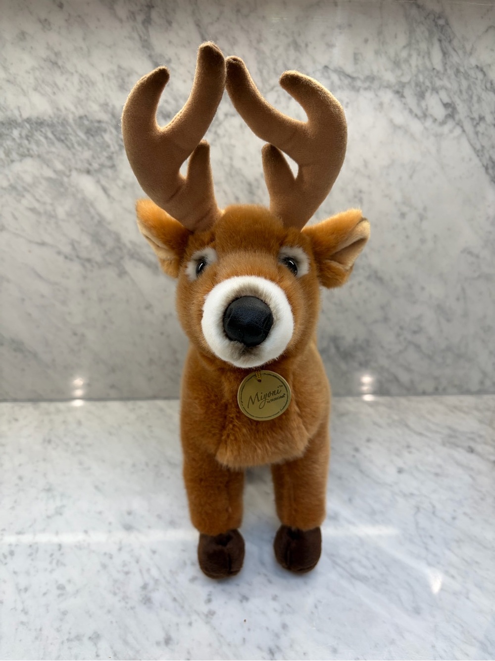 Aurora Miyoni Plush Deer “Lucas” Stuffed Animal Brown Buck with Antlers